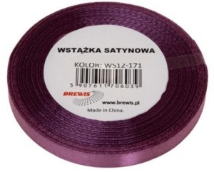 WSTĄŻKA SATYNOWA ŚLIWKOWA 6MM X 32M