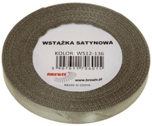 WSTĄŻKA SATYNOWA KHAKI 12MM X 32M