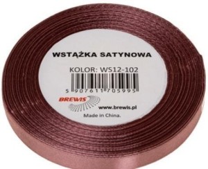 WSTĄŻKA SATYNOWA BRUDNY RÓŻ 6MM X 32M