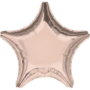 BALON FOLIOWY METALIK RÓŻOWE ZŁOTO GWIAZDA 48CM