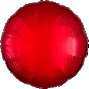 BALON FOLIOWY METALIK CZERWONY OKRĄGŁY 43CM