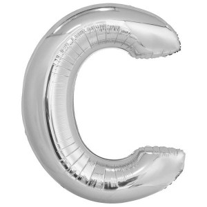BALON FOLIOWY LITERA C SREBRNA 69,5X86CM
