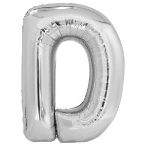 BALON FOLIOWY LITERA D SREBRNA 62X86CM