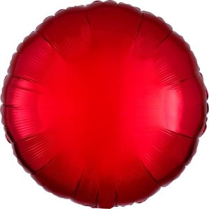 BALON FOLIOWY METALIK CZERWONY OKRĄGŁY LUZEM 43CM