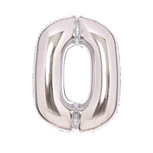 BALON FOLIOWY CYFRA 0 SREBRNA 47X66CM