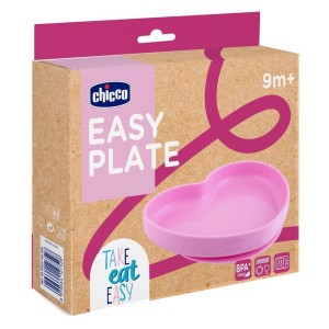 TALERZ SILIKONOWY SERCE 9M+ ROŻOWY, CHICCO