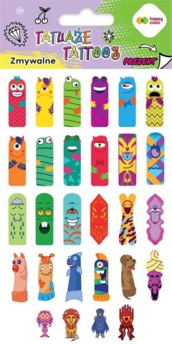 Tatuaże zmywalne Fingers Tattoo HAPPY COLOR, GDD