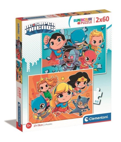 Puzzle 2x60 Super Kolor WB DC Comics, Clementoni