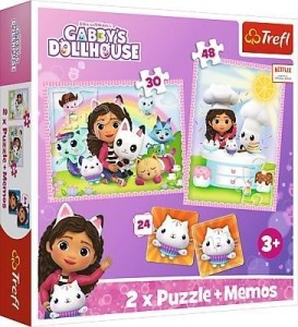 PUZZLE 2W1 + MEMOS GABI Z KOCIM PRZYJACIELEM TREFL