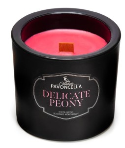 ŚWIECZKA SOJOWA DELICATE PEONY CZARNA 170G