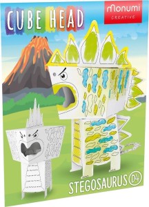 CUBE HEAD. DINO. STEGOZAUR. ZŁÓŻ I POKOLORUJ