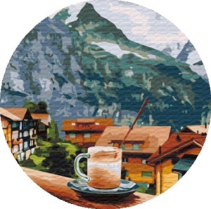 MALOWANIE PO NUMERACH OKRĄGŁE - CAPPUCCINO 40CM