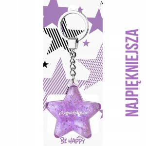 BRELOK GWIAZDKA NAJPIĘKNIEJSZA, BE-HAPPY GIFTS