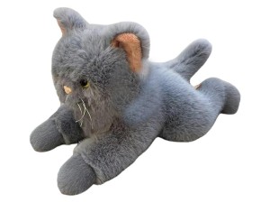 MASKOTKA KOT 55CM LEŻĄCY SZARY, MADEJ