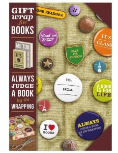GIFT WRAP PAPIER DO KSIĄŻKI BOOK BADGES, IF