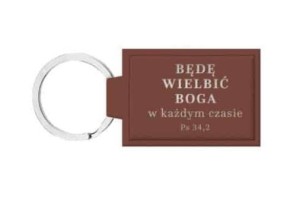 BRELOK SKÓRZANY - BĘDĘ WIELBIĆ BOGA, SZARON