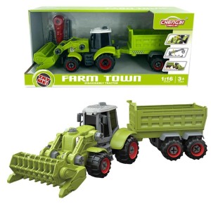 TRAKTOR Z ŁYŻKĄ I PRZYCZEPĄ DO SKRĘCANIA, ASKATO