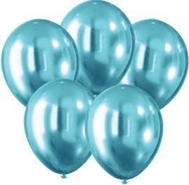 BALONY Z EFEKTEM CHROMU NIEBIESKIE 30CM 5SZT