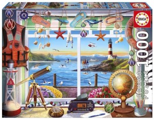 PUZZLE 1000 POKÓJ Z WIDOKIEM NA MORZE, EDUCA