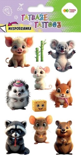 Tatuaże zmywalne Cute Animals HAPPY COLOR, GDD