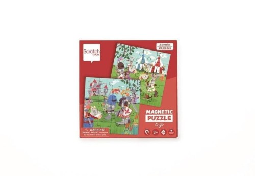 Puzzle magnetyczne 20x2 + książka Rycerze, Scratch