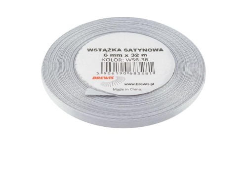 Wstążka satynowa platynowa 6mmx32m 2szt