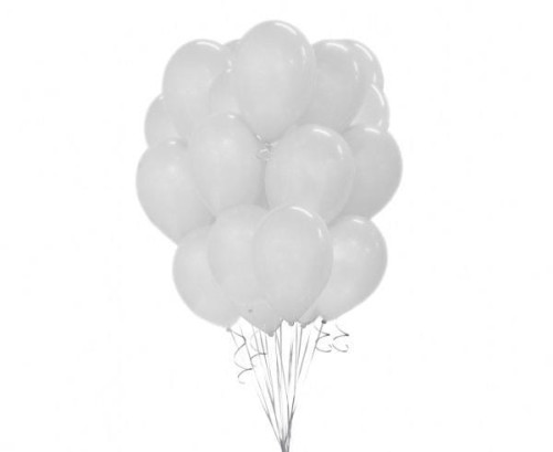 Balony Beauty&amp;Charm metaliczne białe 30cm 50szt