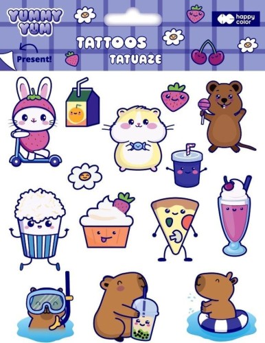 Tatuaże zmywalne Yummy Yum HAPPY COLOR, GDD