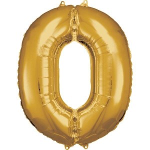 BALON FOLIOWY CYFRA 0 ZŁOTA 70X86CM