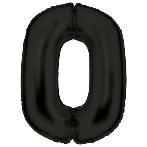 Balon foliowy cyfra 0 satynowa czarna 86cm