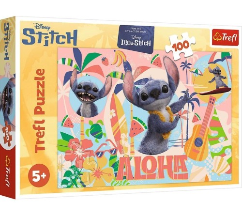 Puzzle 100 Stitch i przyjaciele w akcji, Trefl