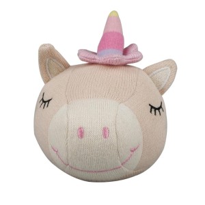 PIŁKA WEŁNIANA Z GRZECHOTKĄ JEDNOROŻEC, BARBO TOYS