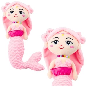 SYRENKA PLUSZOWA Z KORALAMI RÓŻOWA 32CM, LEANTOYS