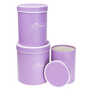 PUDEŁKO FLOWER BOX 3SZT PURPUROWY ROZETTE, ROZETTE