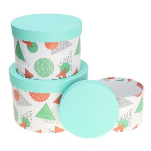 PUDEŁKO FLOWER BOX 3SZT ZIELONY ROZETTE, ROZETTE