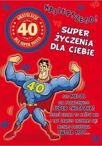 KARNET PARTY NAKLEJANY B6+KOPERTA URODZINY 40 WZ05