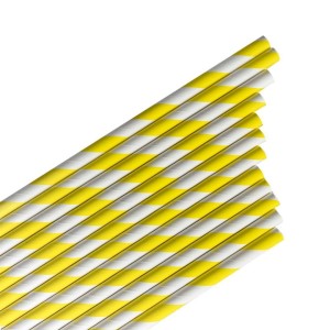 SŁOMKI PAPIEROWE PASKI LIMONKOWE 144SZT