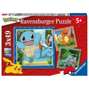 PUZZLE DLA DZIECI 3X49 POKEMONY, RAVENSBURGER