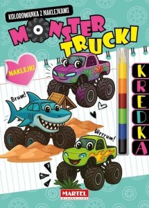 KOLOROWANKA Z KREDKĄ MONSTER TRUCKI