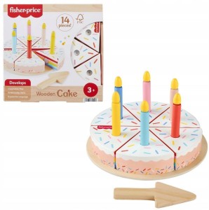 FISHER-PRICE DREWNIANY TORT URODZINOWY