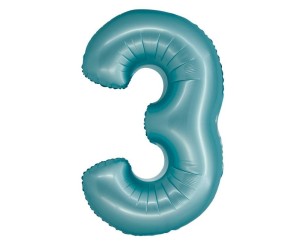 BALON FOLIOWY SMART CYFRA 3 NIEBIESKI MATOWY 76CM