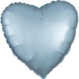 BALON FOLIOWY LUSTRE PASTEL NIEBIESKI SERCE 43CM