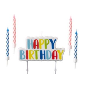 ZESTAW ŚWIECZEK URODZINOWYCH HAPPY BIRTHADY 4SZT.