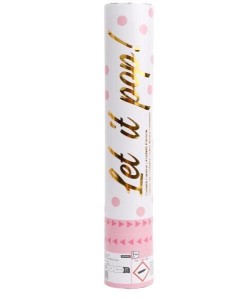 ARMATKA KONFETTI RÓŻOWA PAPIER OKRĄGŁY 28CM