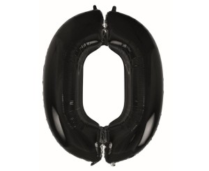 BALON FOLIOWY B&C CYFRA 0 CZARNA 92CM