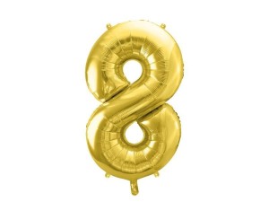 BALON FOLIOWY 8 JASNY ZŁOTY 72CM