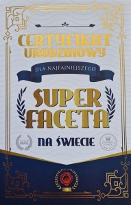 KARNET CERTYFIKAT URODZINOWY SUPER FACETA