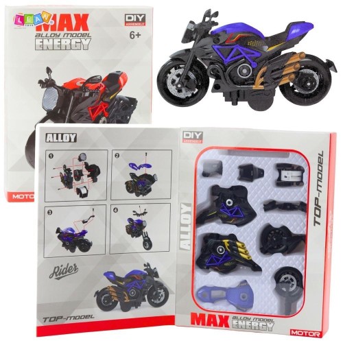 Motocykl do skręcania metalowy 1:14, Leantoys