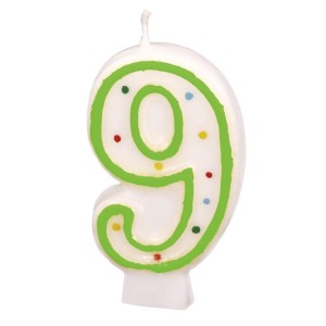 ŚWIECZKA CYFERKA 9 KROPKI 7,3CM
