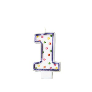 ŚWIECZKA CYFERKA 1 KROPKI 7,6CM